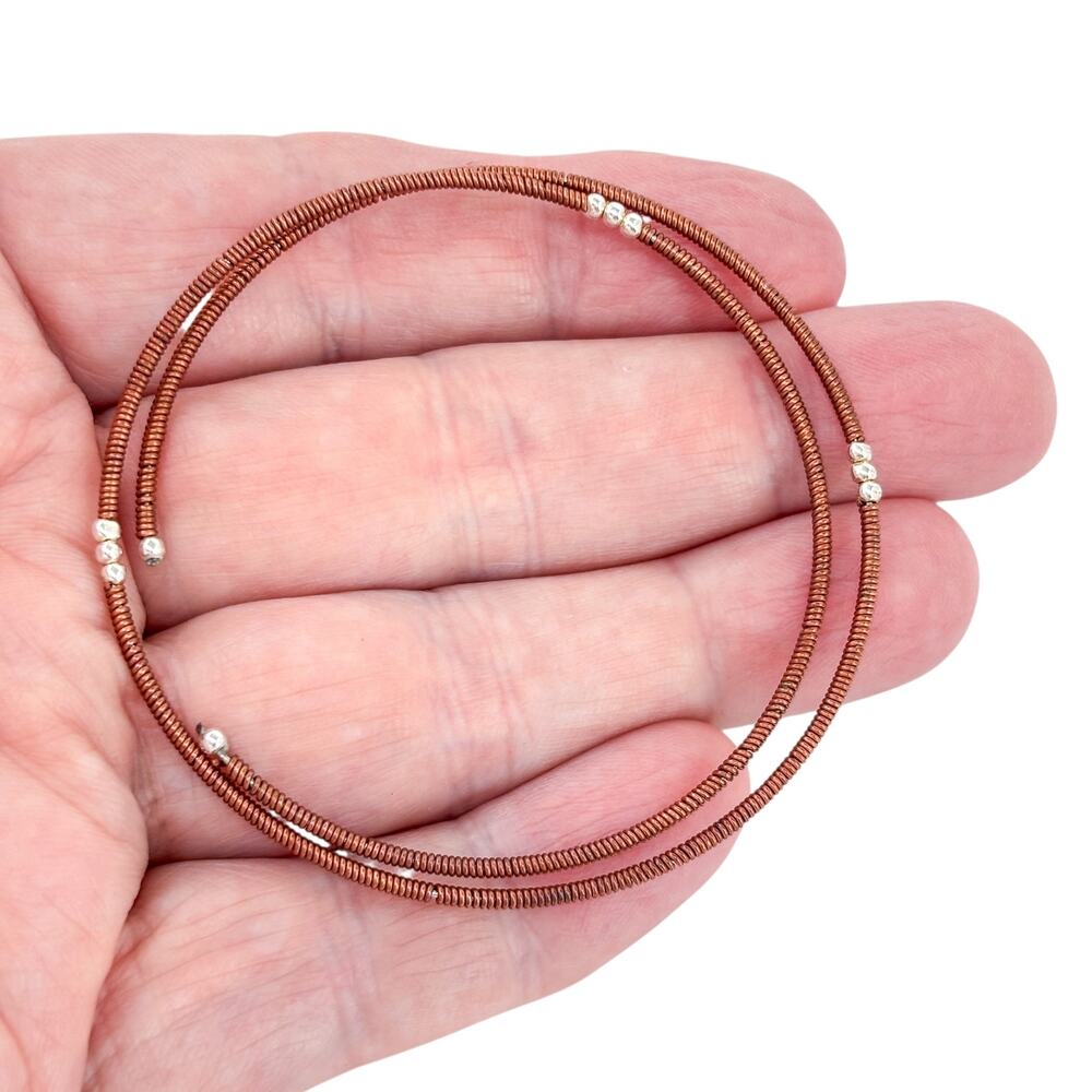 Vintage Sterling Silver 925 Memory Wire Bracelet | 7.25”